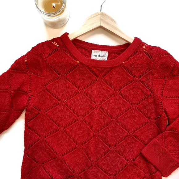 Missguided Sweaters - Miss Guided cherry red knit sweater Large